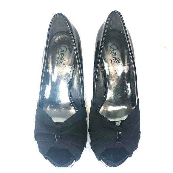 EUC-CARLOS Santana Patent Lthr/Suede PeepToe Heels - Picture 10 of 13